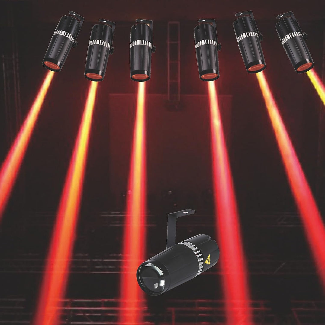 TOM, LED-Punktstrahler, Bühnenlicht mit Infrarot-Fernbedienung, 9 W, RGB 3-in-1, mit Gobo und Strahl