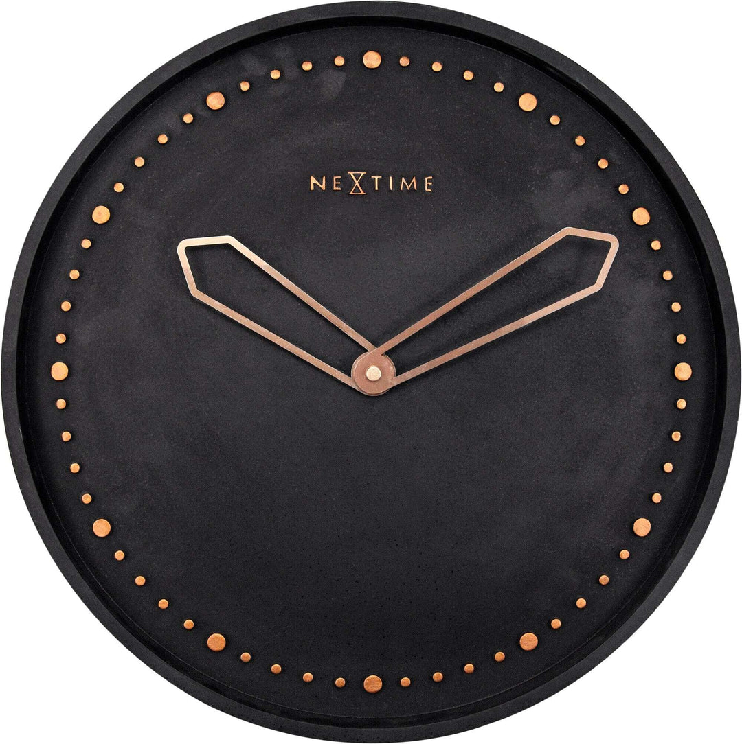 NeXtime Wanduhr "CROSS", lautlos, rund, Stein / Metall, schwarz ø 35 cm Ø 35 cm Schwarz, Ø 35 cm Sch