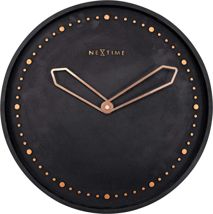 NeXtime Wanduhr "CROSS", lautlos, rund, Stein / Metall, schwarz ø 35 cm Ø 35 cm Schwarz, Ø 35 cm Sch