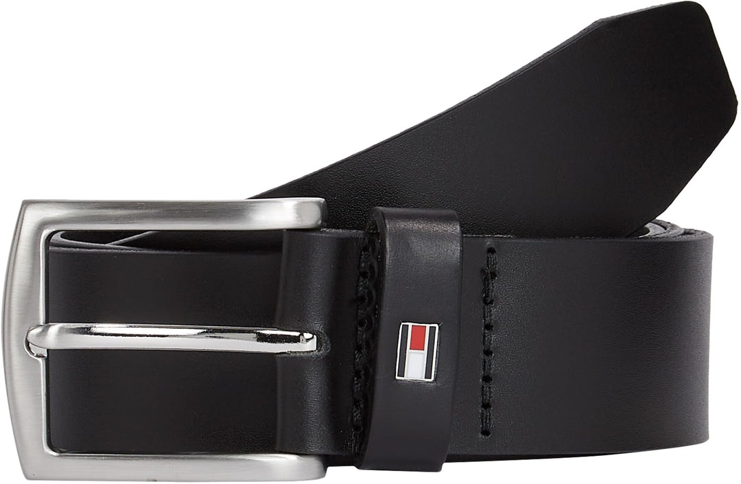 Tommy Hilfiger Herren Gürtel New Denton 3.5 Belt Ledergürtel 85 Schwarz (Black), 85 Schwarz (Black)