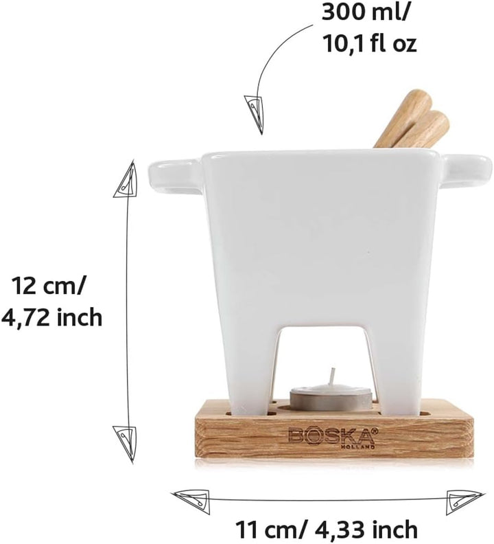 Boska Tapas Fondue Bianco - 300 ml - geeignet für Käsefondue 13 x 13 x 14 cm, 13 x 13 x 14 cm