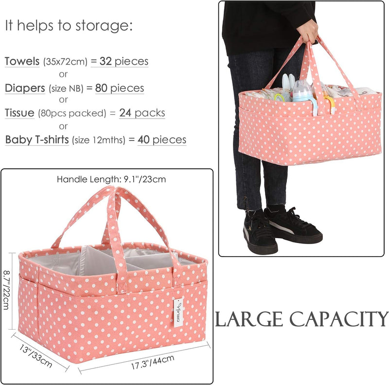 Hinwo Baby Windel Caddy 3-Compartment Infant Nursery Tote Aufbewahrungsbehälter Tragbare Organizer N