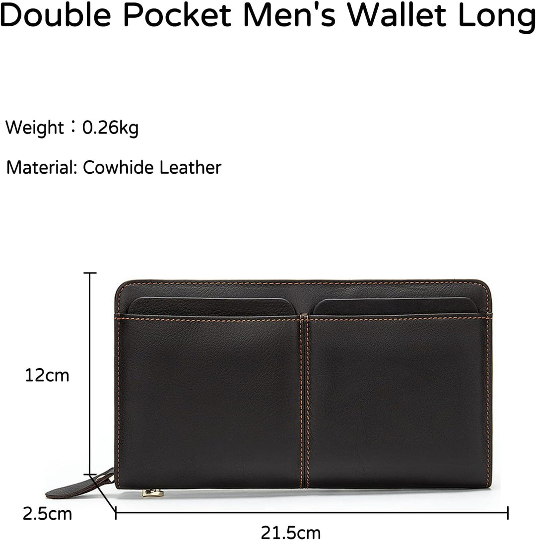 PORRASSO Leder Geldbörse Herren Clutch Tasche Kreditkartenetui Brieftasche Handytasche Portemonnaie
