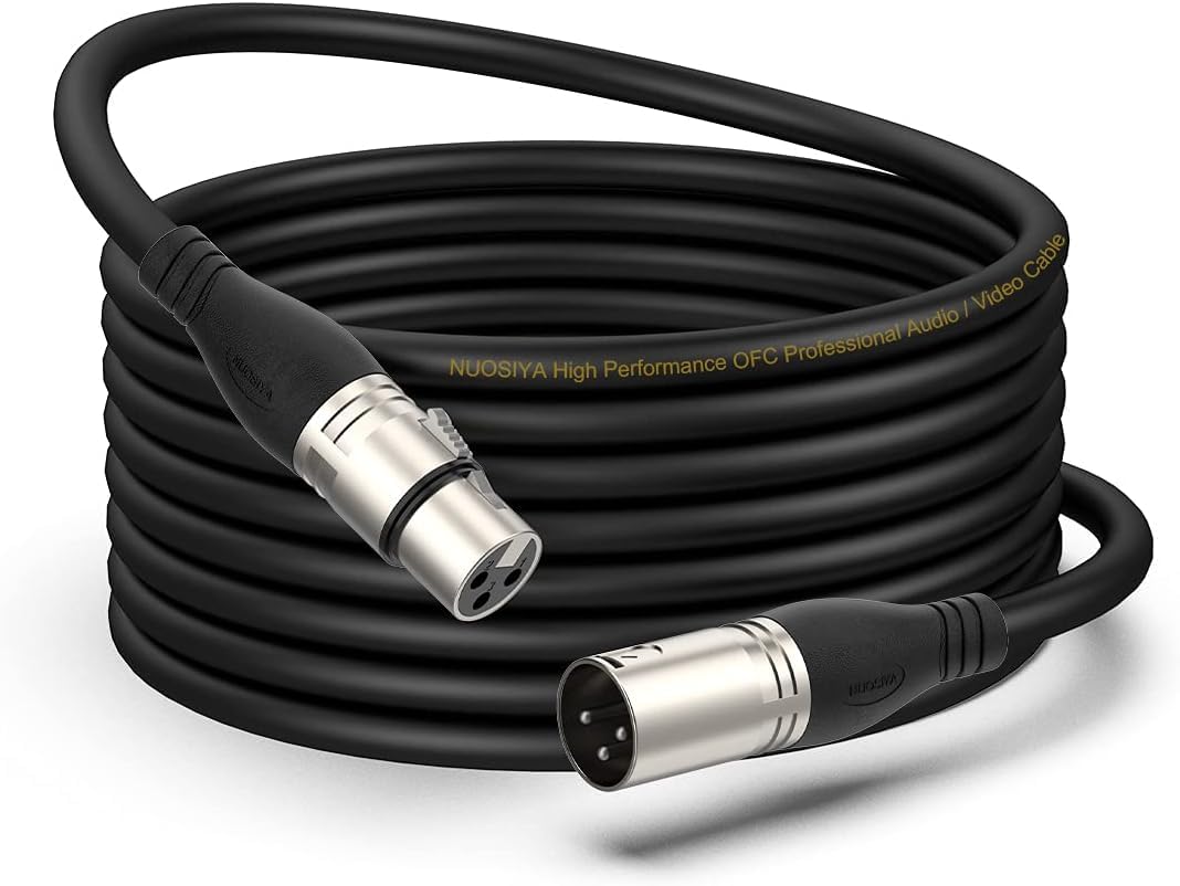 NUOSIYA XLR Kabel 10m 1Pack Mikrofonkabel, 3-Pin XLR Stecker auf Buchse Mikrofonkabel für Mikrofon,
