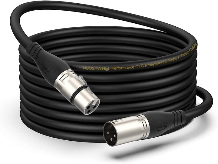 NUOSIYA XLR Kabel 10m 1Pack Mikrofonkabel, 3-Pin XLR Stecker auf Buchse Mikrofonkabel für Mikrofon,