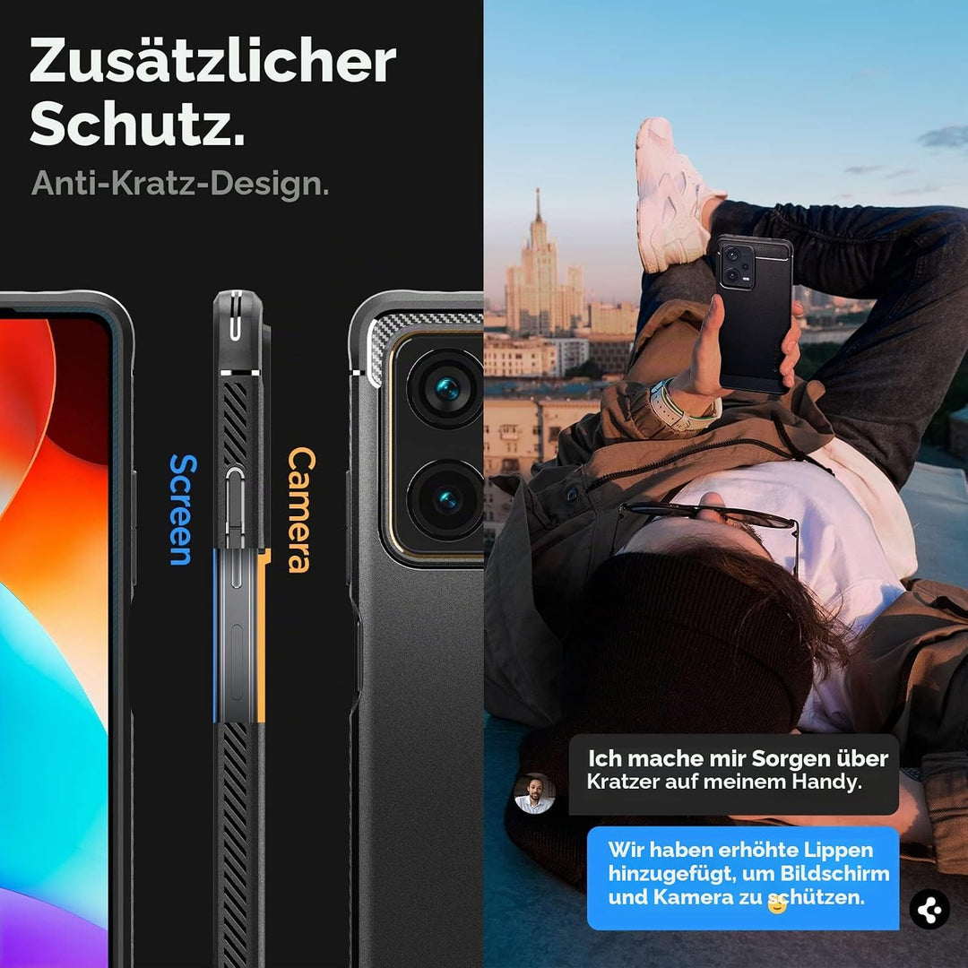 Spigen Rugged Armor Hülle Kompatibel mit Xiaomi Redmi Note 12 Pro Plus 5G -Schwarz