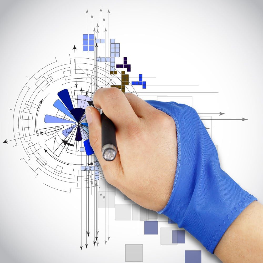 SENHAI Digitale Künstler-Handschuhe für Grafiktablet-Stift-Display, 3 Stück, Grösse 2 Finger, Handsc
