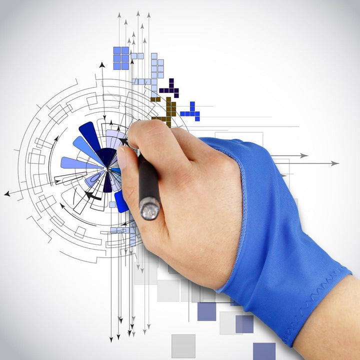 SENHAI Digitale Künstler-Handschuhe für Grafiktablet-Stift-Display, 3 Stück, Grösse 2 Finger, Handsc