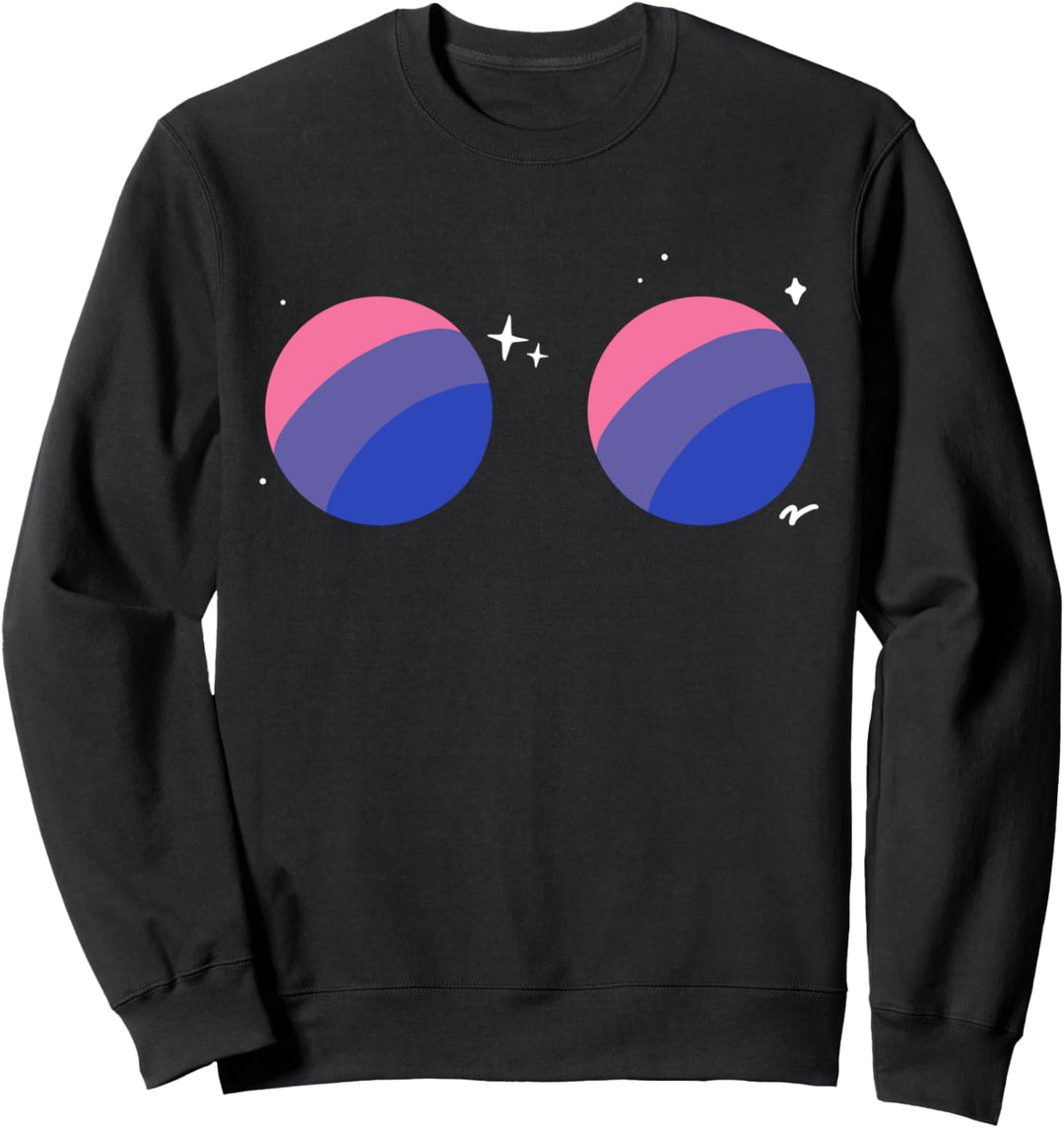 Bisexueller Planet Boobs LGBTQ Bi Pride Flag Space Aesthetic Sweatshirt