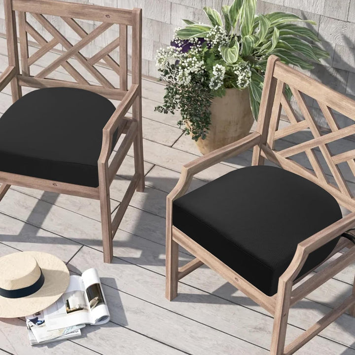 Sitzkissen Outdoor 45x45, 2er Set Wasserdicht mit Bändern | Wasserdichtes Stuhlkissen für Gartenmöbe