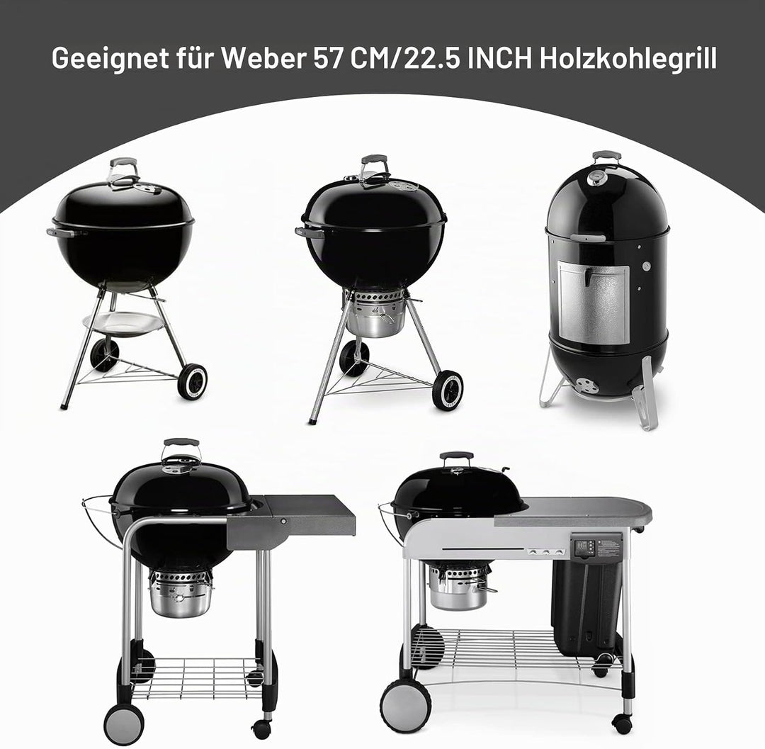 Onlyfire Grillrost Edelstahl, Ø 54,5 cm, Grillrost Rund mit Griff, Abnehmbarer Grillroste für Pizzas