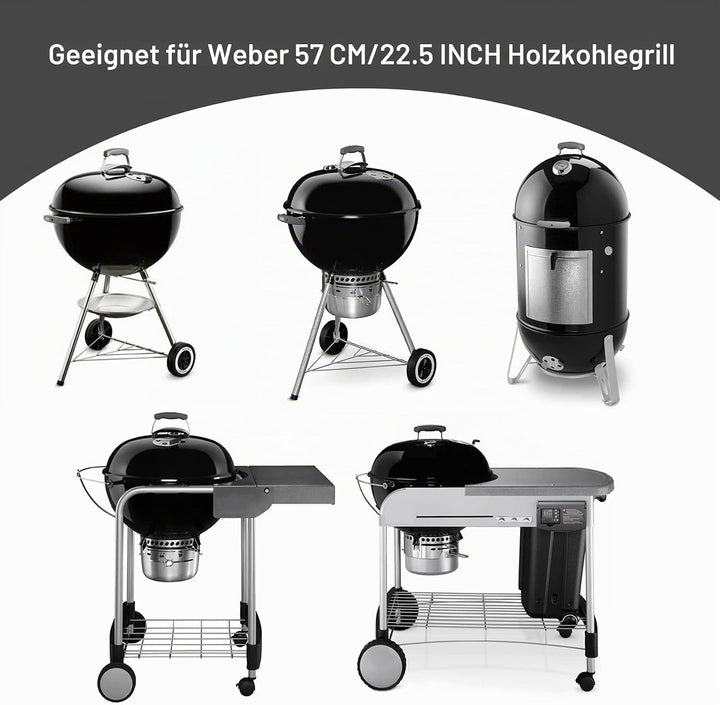 Onlyfire Grillrost Edelstahl, Ø 54,5 cm, Grillrost Rund mit Griff, Abnehmbarer Grillroste für Pizzas