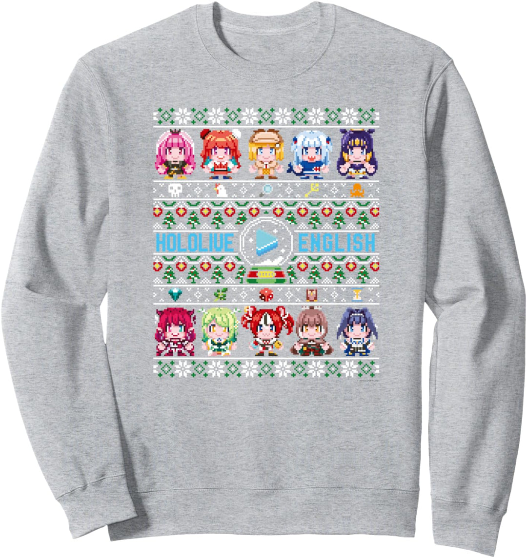 hololive English Ugly Christmas Sweater (Gray) Sweatshirt