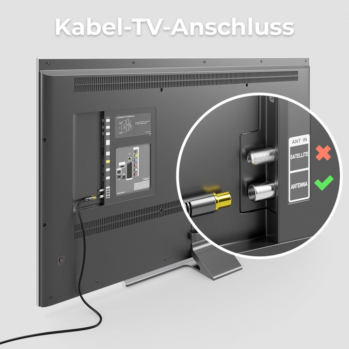 deleyCON 15m 4K TV Antennenkabel Koaxialkabel TV-Kabel HDTV FULL HD - IEC-Stecker zu IEC-Buchse - Me