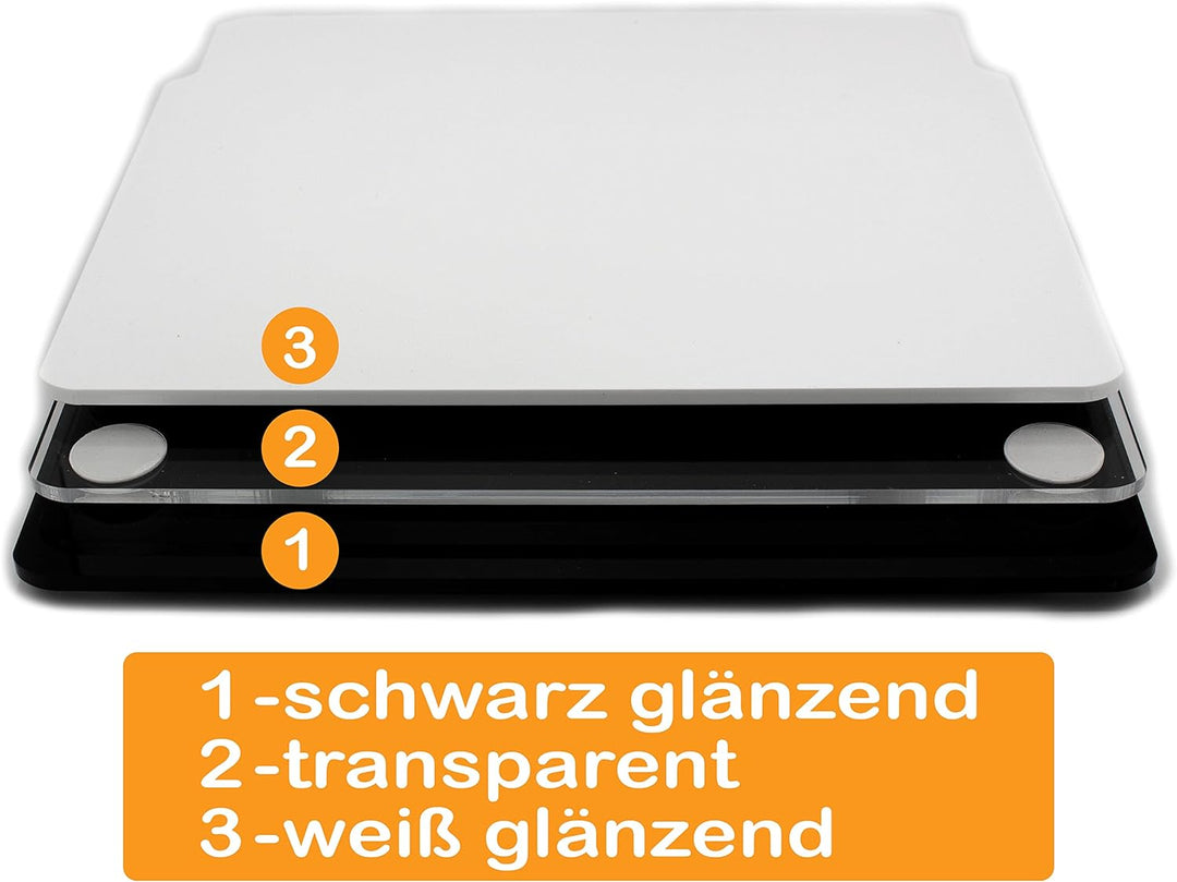 Gleitbrett aus Acryl | schwarz glänzend | 29x26cm für Optigrill Elite GC 750D und vielen weiteren Kü