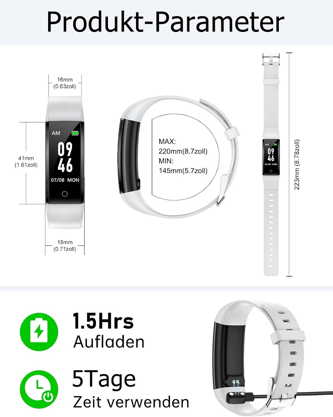 GRV Schrittzähler Uhr Ohne Bluetooth/App/Handy für Damen und Heren,Kinder Fitness Tracker Fitnessuhr