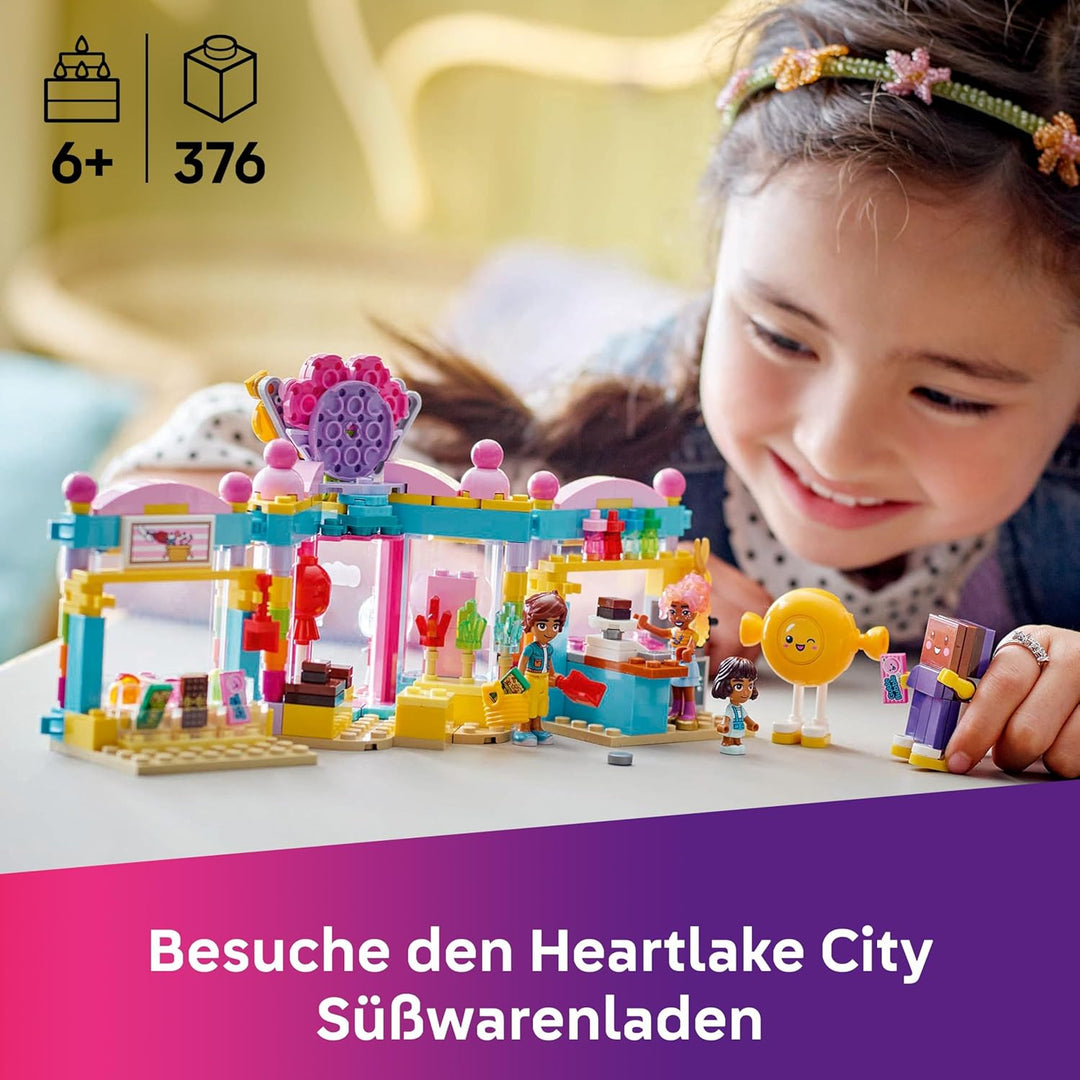 LEGO Friends Heartlake City Süsswarenladen, Spielset für Mädchen ab 6 Jahren, Rollenspiele mit 2 Min