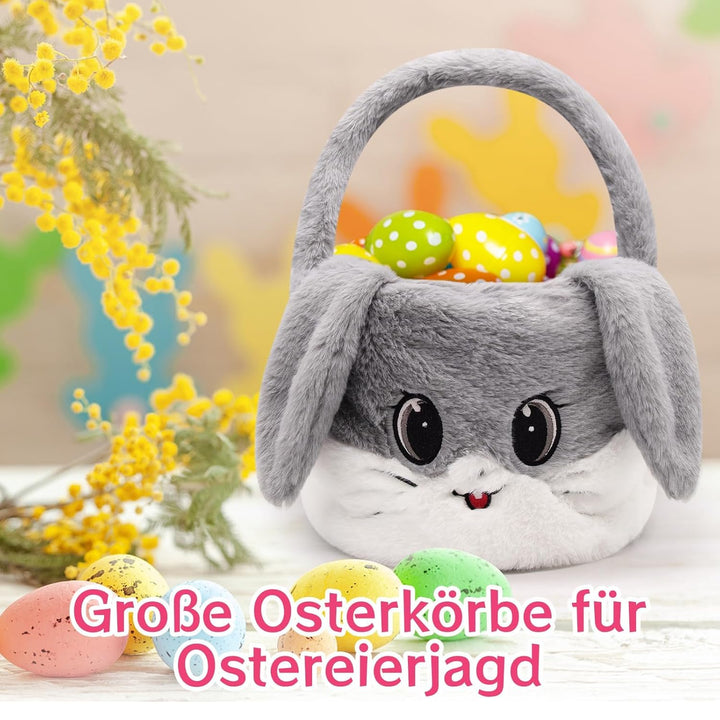 Osterhase Körbe Ostereiersuche Hase Korb für Kinder, Osterhase tote Süssigkeiten Taschen Plüschtasch