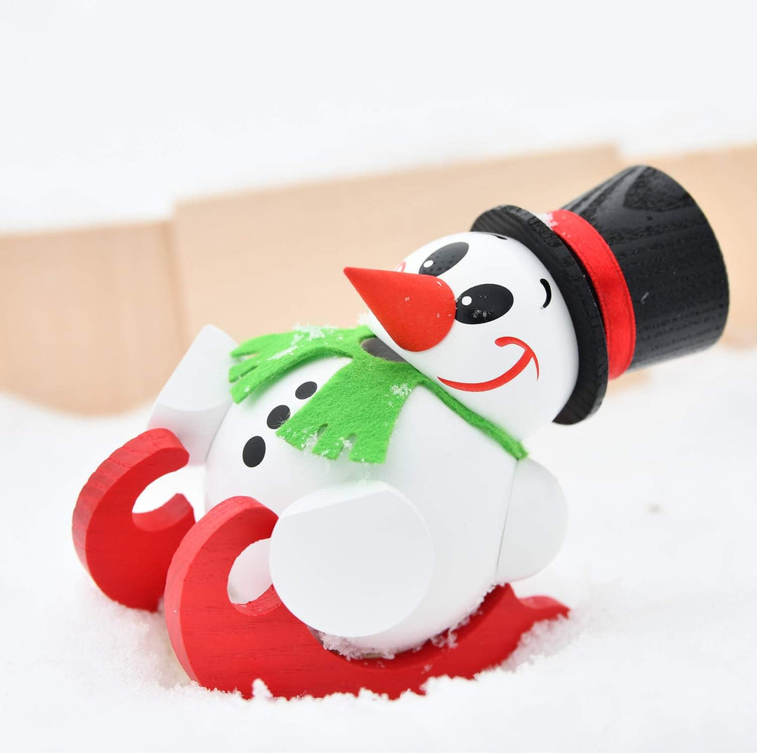Seiffener Volkskunst | Deko Räuchermännchen | Cool-Man Räuchermann 10 cm | Schneemann | Original Erz