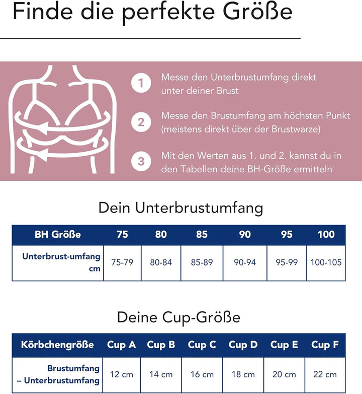 SUSA BH ohne Bügel I Minimizer BH mit seitlich am Cup angebrachter Spitze I Bügelloser BH mit breite