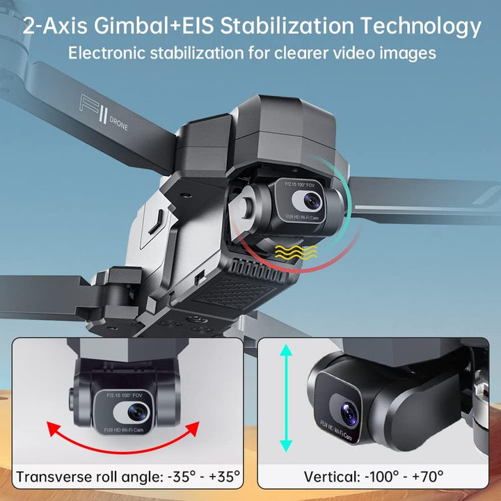 X-Verse SJRC F11S 4K PRO+ Drohne mit Kameras 4K HD EIS, 6KM Kontrollabstand, 2 Achsen Gimbal, Profes