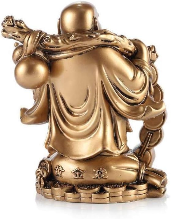 Lachender Buddha 12x10x18cm Goldfarben, 12x10x18cm Goldfarben