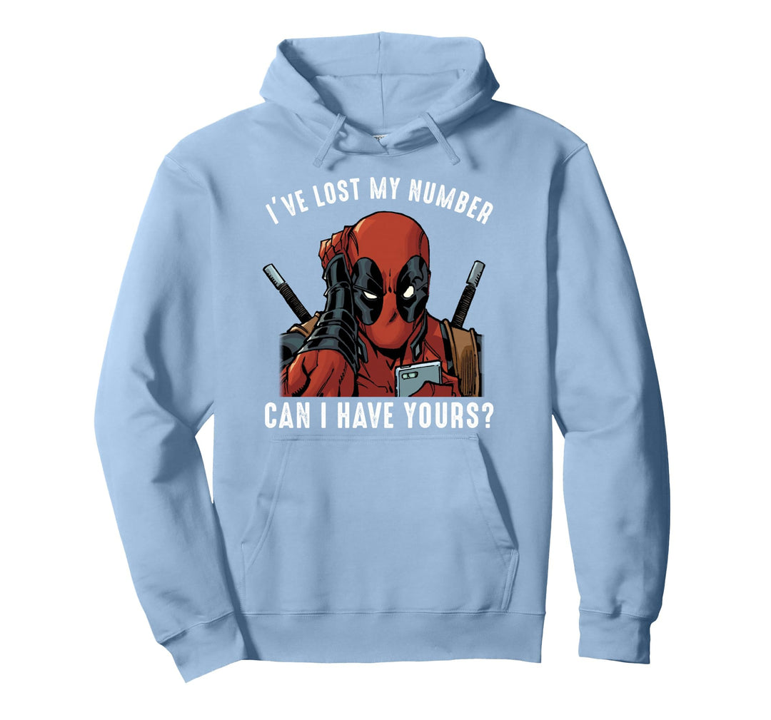 Marvel Deadpool White Lost My Number Pick Up Line Pullover Hoodie