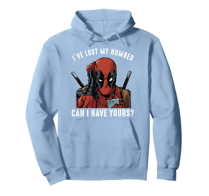 Marvel Deadpool White Lost My Number Pick Up Line Pullover Hoodie