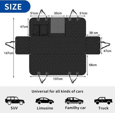 Sosayet Hundedecke Auto Rückbank, 4-in-1 Autoschondecke für Hunde Rücksitz mit Seitenschutz und Sich