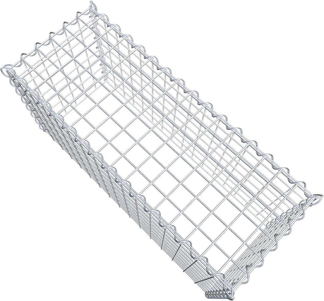 GABIONA - Gabione 80 x 40 x 30 cm - Anbau-Korb Typ 3 (ohne Bodengitter) - Verzinkter Gabionenkorb mi