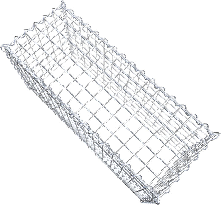 GABIONA - Gabione 80 x 40 x 30 cm - Anbau-Korb Typ 3 (ohne Bodengitter) - Verzinkter Gabionenkorb mi