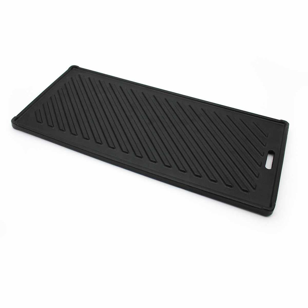 SANTOS Grillplatte/Grillplancha - Gusseisen Wendeplatte 33,5x48cm - 2 Seitig nutzbar - BBQ-Gussplatt