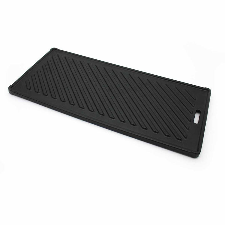 SANTOS Grillplatte/Grillplancha - Gusseisen Wendeplatte 33,5x48cm - 2 Seitig nutzbar - BBQ-Gussplatt
