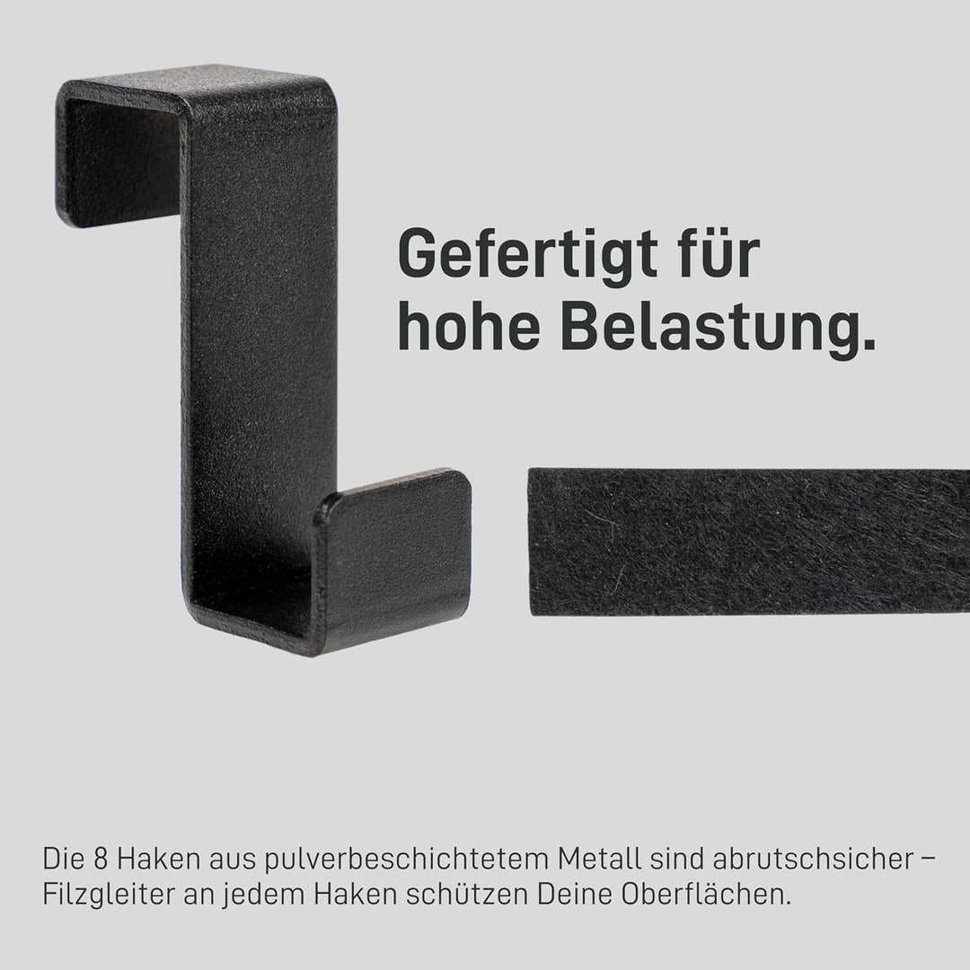 Natural Goods Berlin 1x Hakenleiste SQUARE Garderobenleiste Schwarz Metall 900 x 50 mm - Hakenleiste