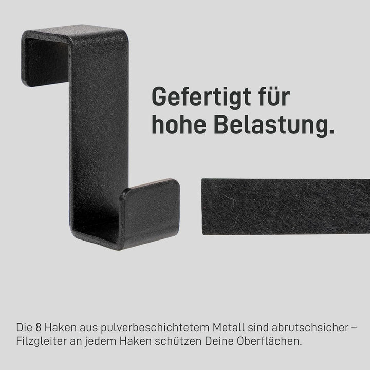 Natural Goods Berlin 1x Hakenleiste SQUARE Garderobenleiste Schwarz Metall 900 x 50 mm - Hakenleiste