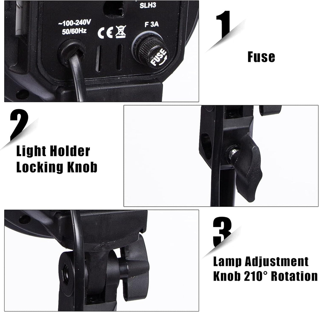 4in1 E27 Stativaufsatz doppel Lampenfassung Lampenhalterung Lampenhalter inkl. Halterung Schirmhalte