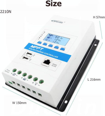 EPEVER® 20A MPPT Solarladeregler 12V/24V Automatische Erkennung der Systemspannung mit LCD-Display u