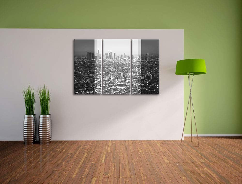 Los Angeles Metropolitan Area schwarz/weiss 3-Teiler Leinwandbild 120x80 Bild auf Leinwand, XXL ries