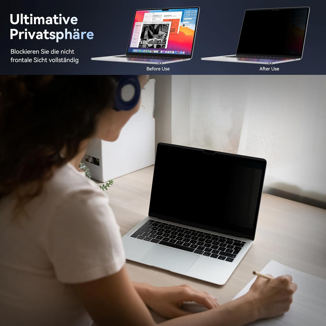 Magnetischer Blickschutzfilter Kompatibel Mit Apple MacBook Air 15 Zoll (2023 Release), Abnehmbar An