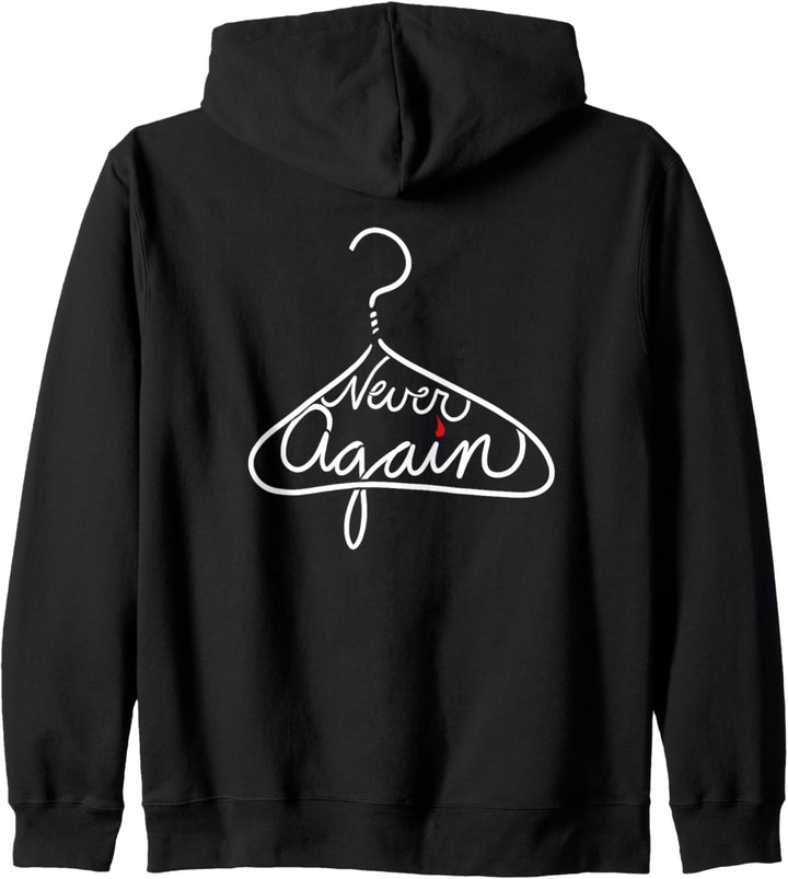 Never again coat hanger My Body My Choice pro-choice Kapuzenjacke