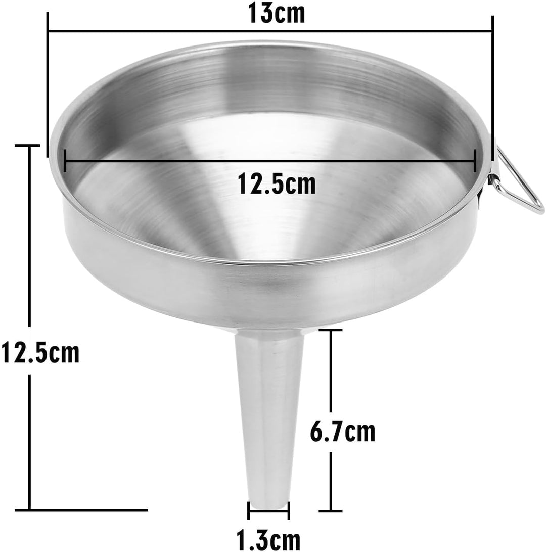 2 Stück Trichter Edelstahl Ø 13cm Grosser Verdickter Küchentrichter Edelstahltrichter Flaschentricht