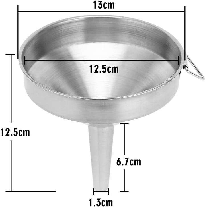 2 Stück Trichter Edelstahl Ø 13cm Grosser Verdickter Küchentrichter Edelstahltrichter Flaschentricht