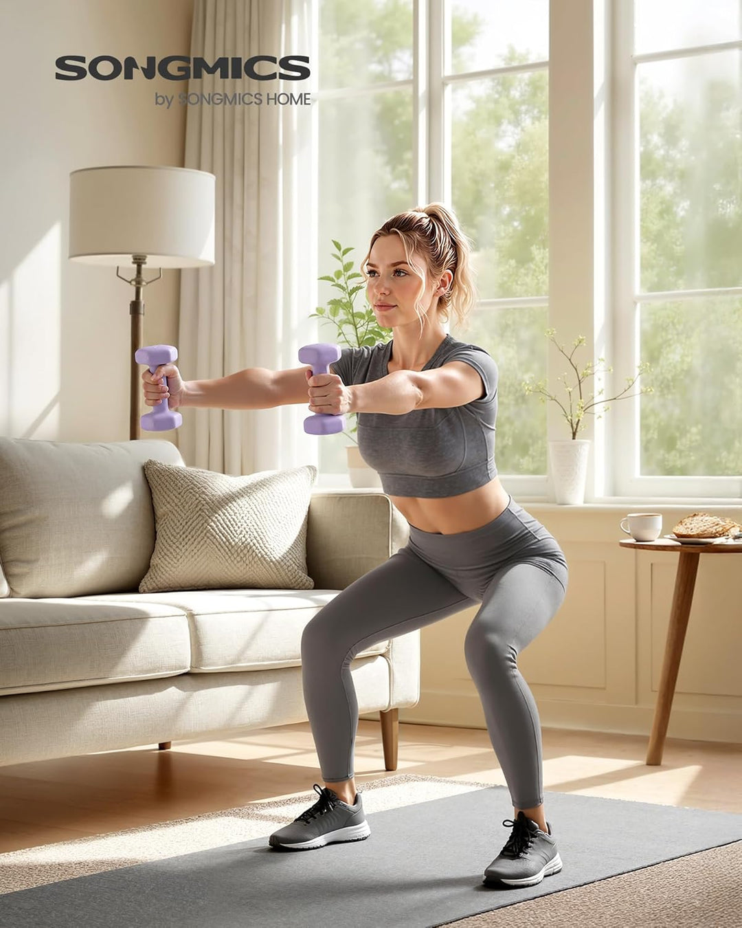SONGMICS 2 Stück Hexagon Hanteln mit Neoprenbeschichtung für Krafttraining, Fitness, Zuhause 2 x 2 k