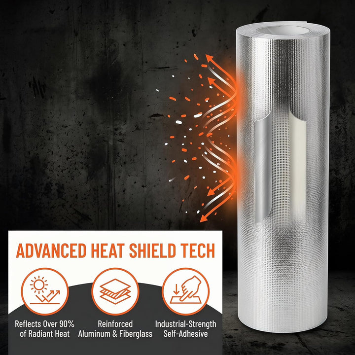 Aluminisierte Hitzeschutz,Hitzeschutzmatte Selbstklebend Kleberücken Aluminium Glasfaser Blatt Alumi