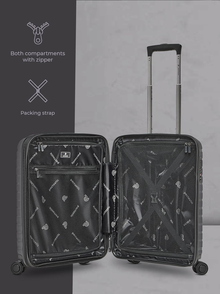 Pactastic Hartschalen Kabinen-Koffer | Kleiner Cabin-Trolley 40 x 20 x 55 cm von 40 auf 48 Liter erw