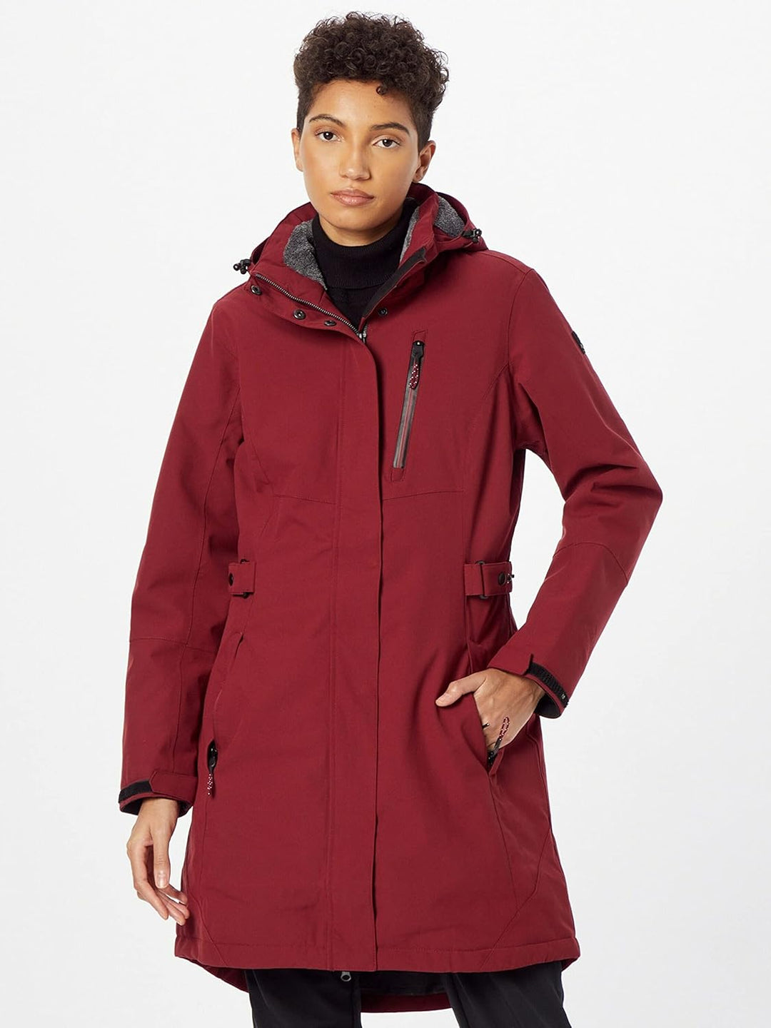 Killtec Damen Kow 165 Wmn Prk Funktionsparka/Parka mit abzippbarer Kapuze 48 weinrot, 48 weinrot