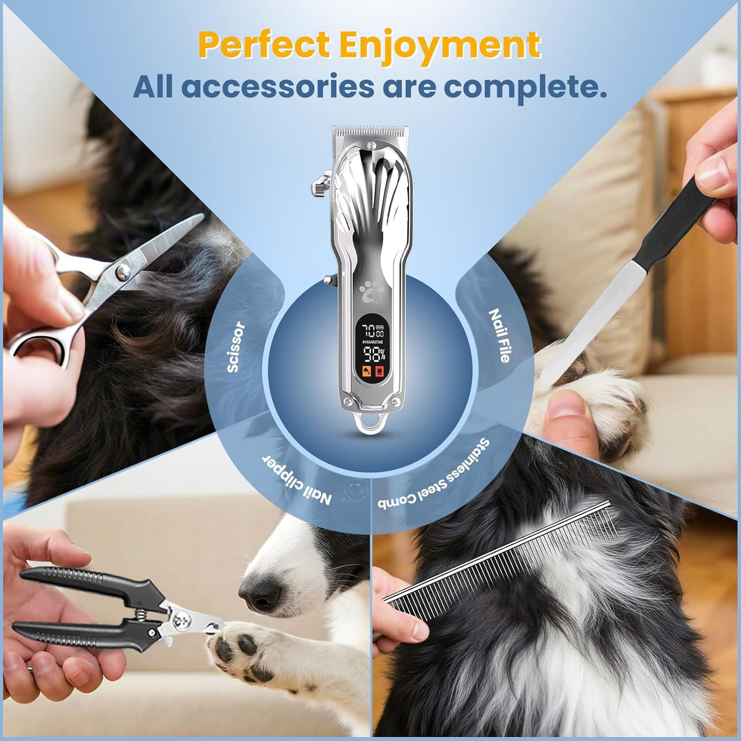 Hundeschermaschine Profi für dickes Haar, Haustierschermaschine für Hunde, schnurlose LED-Anzeige, g