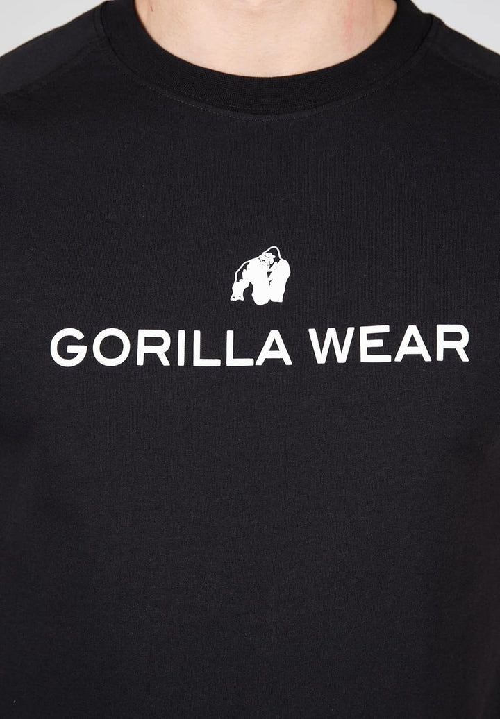 Gorilla Wear - Davis T-Shirt - schwarz - Bodybuilding Sport Alltag Freizeit mit Logo Aufdruck leicht