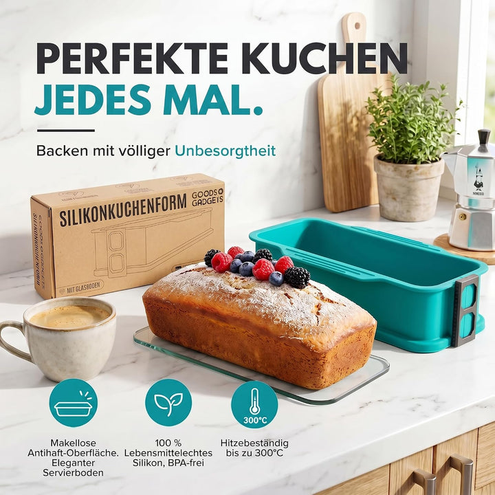 GOODS+GADGETS Silikon Springform Antihaftbeschichtete Kuchen Backform (Kastenform), Kastenform