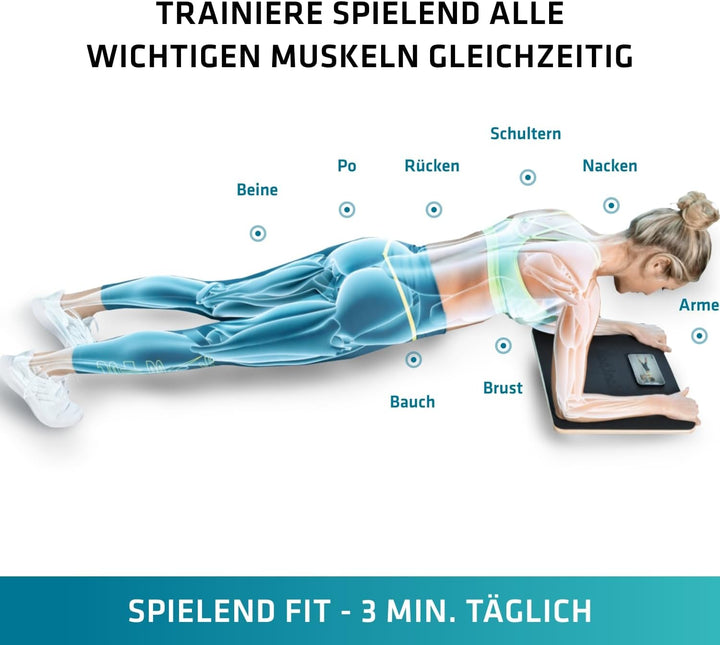 Plankpad PRO – interaktiver Ganzkörper-Trainer & Balance Board - Plank Bauchmuskel Trainer inkl. Sma